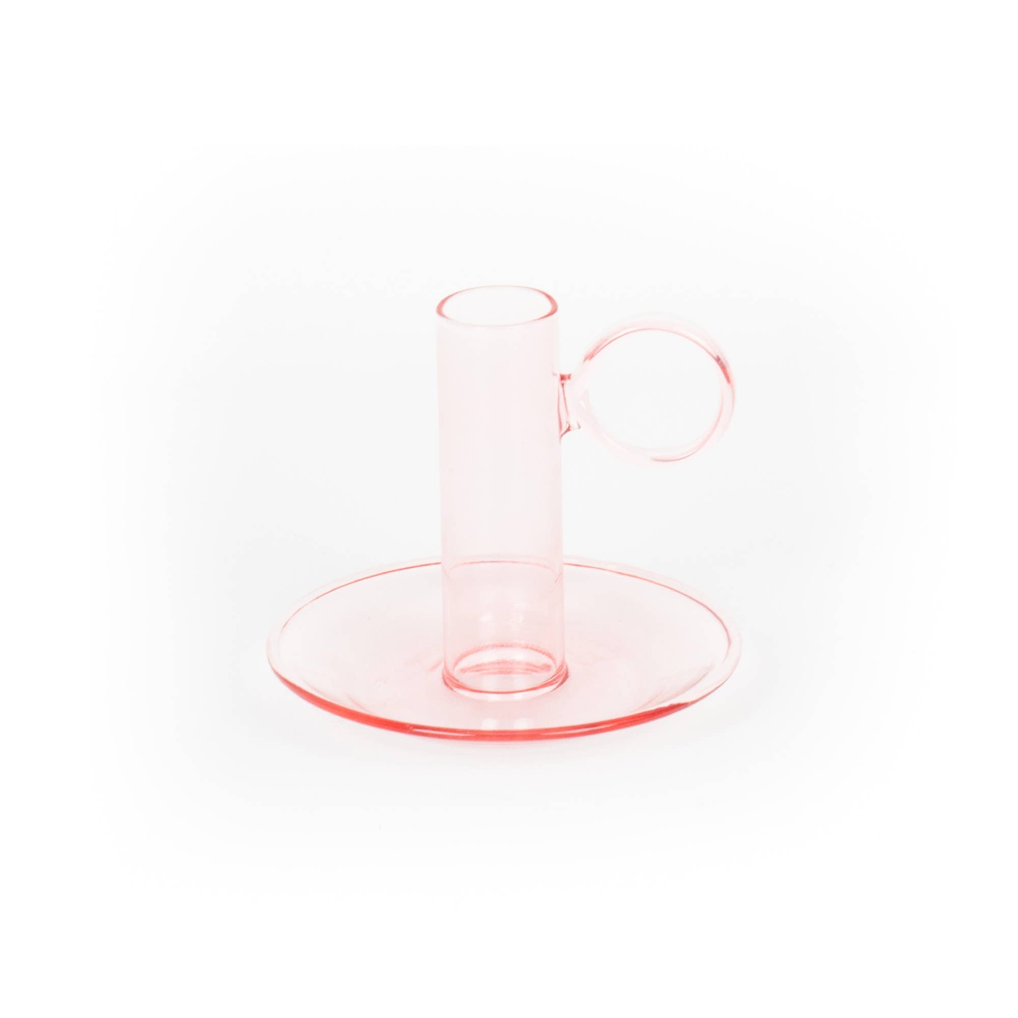 Portavelas cristal rosa