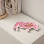 Joyero rinoceronte rosa