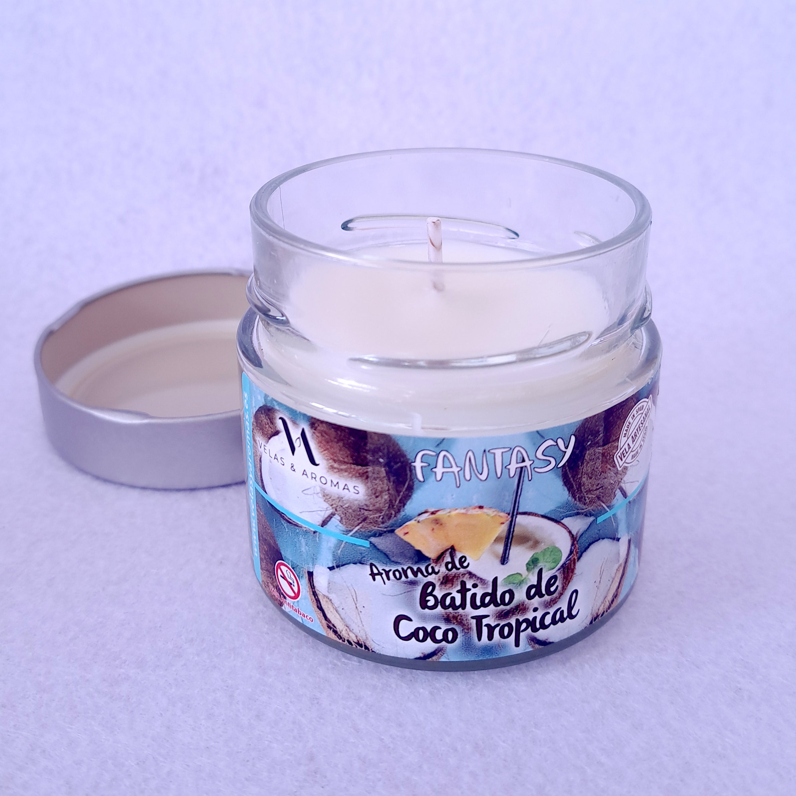 Vela batido de coco tropical