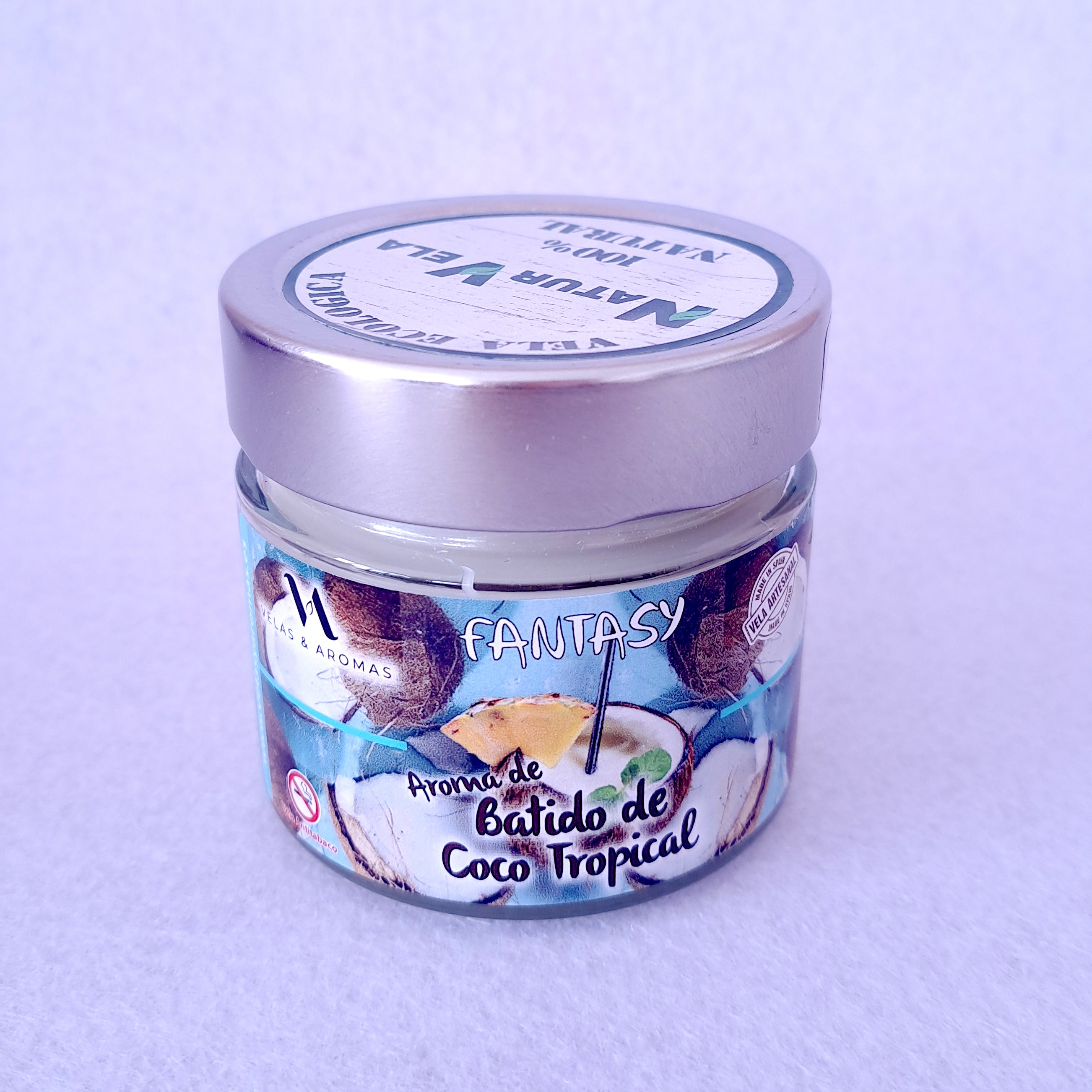 Vela batido de coco tropical