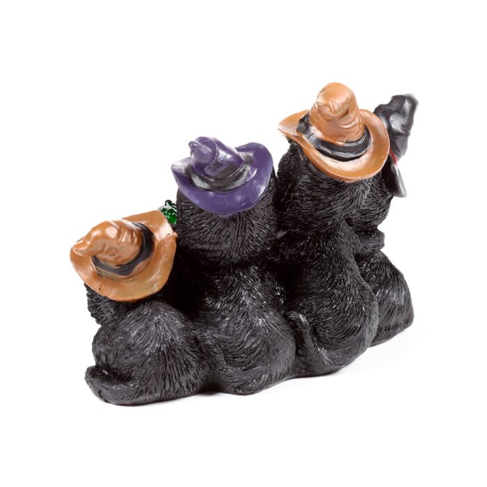 Tres gatos con sombrero LED