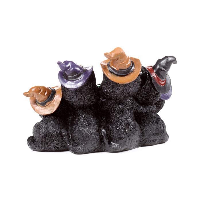 Tres gatos con sombrero LED