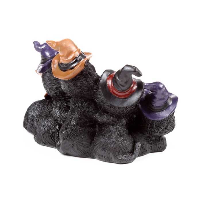 Tres gatos con sombrero LED