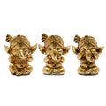 Set de 3 Figuras Ganesh Doradas No Hablo, No veo, No escucho