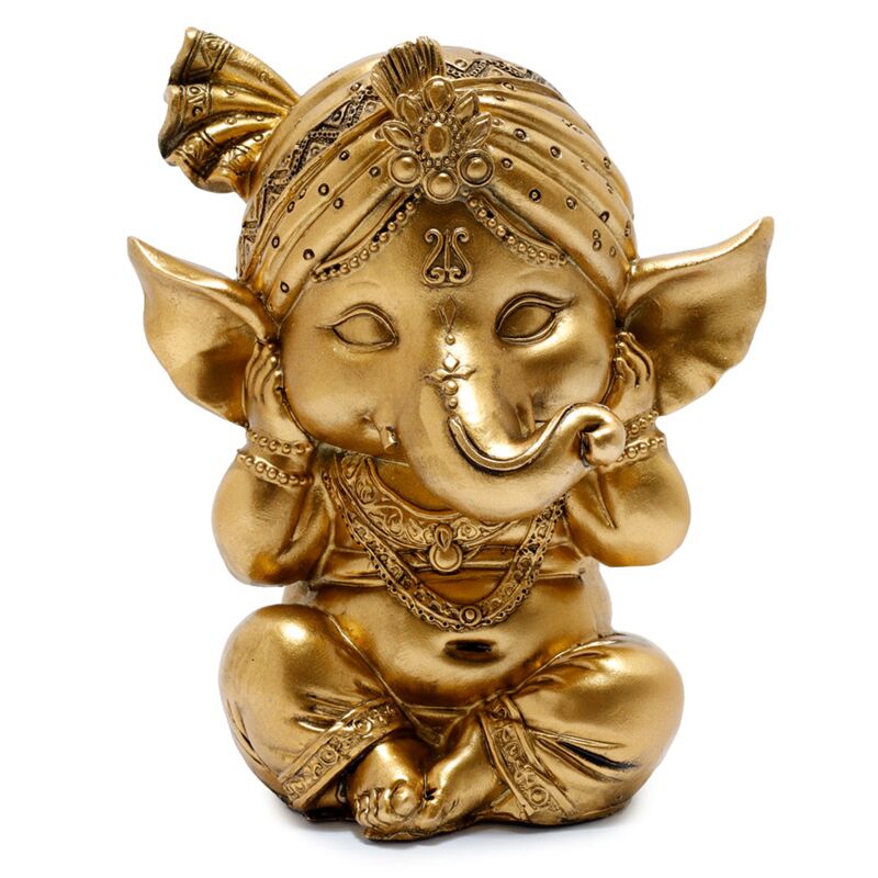 Set de 3 Figuras Ganesh Doradas No Hablo, No veo, No escucho