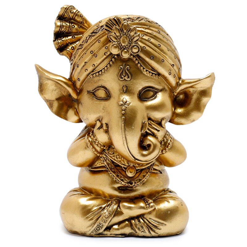 Set de 3 Figuras Ganesh Doradas No Hablo, No veo, No escucho