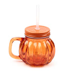 Taza calabaza de cristal con tapa y pajita