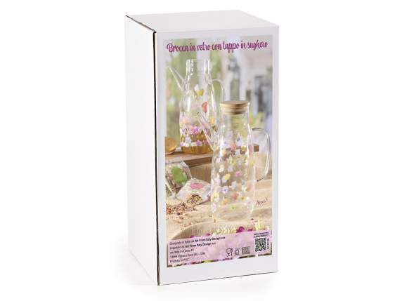 Jarra vidrio con flores