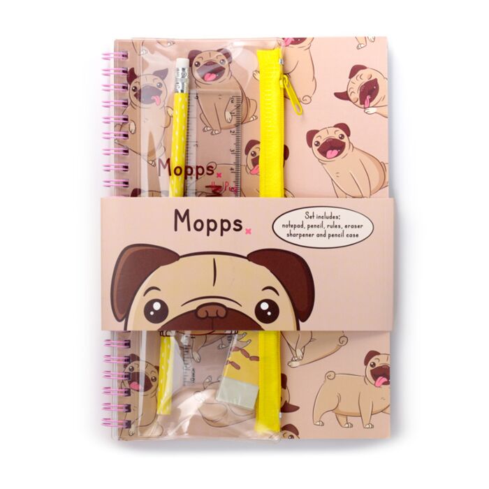 Cuaderno mas estuche pug