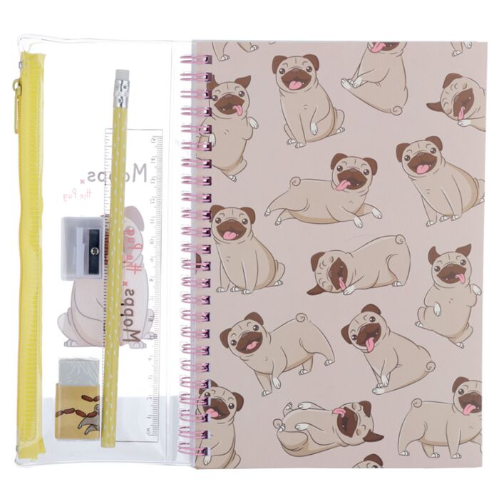 Cuaderno mas estuche pug