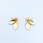 Pendientes hojas doradas