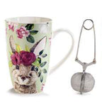 Set taza y filtro para té, conejos