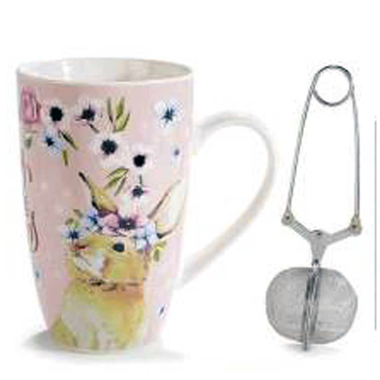 Set taza y filtro para té, conejos
