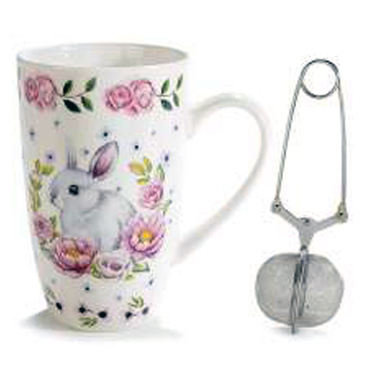Set taza y filtro para té, conejos
