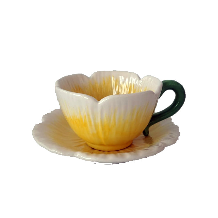Taza flor con plato