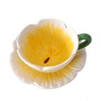 Taza flor con plato