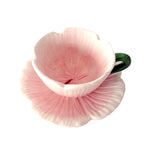 Taza flor con plato