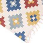 Alfombra Kilim Geométrica Multicolor con Flecos