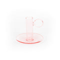 Portavelas cristal rosa