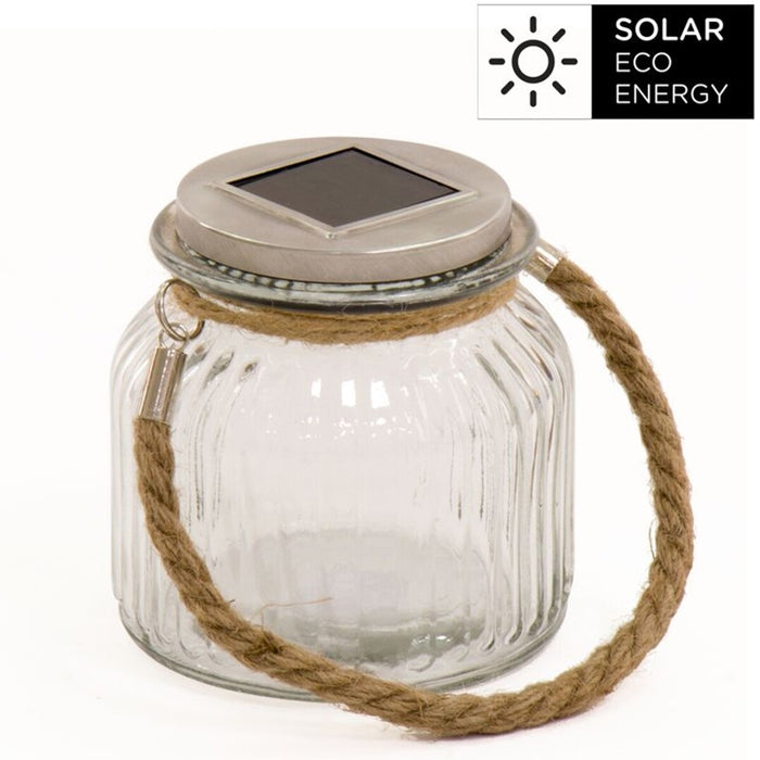 Tarro de cristal led solar